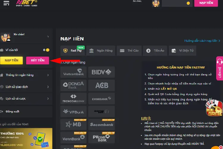 Hướng Dẫn Cách Rút Tiền Nbet Dễ Dàng